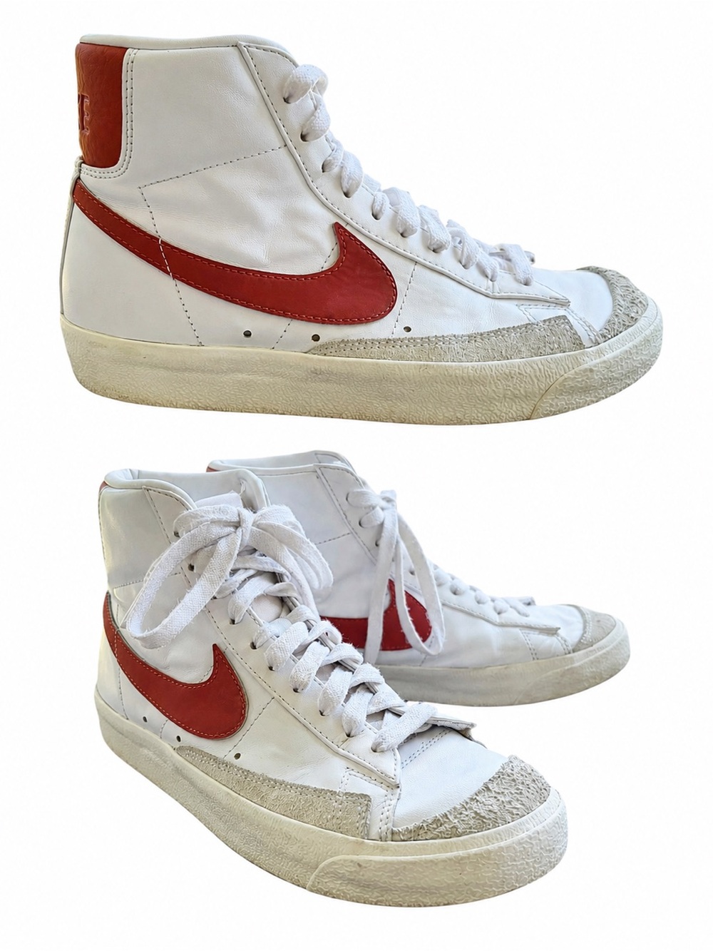 Nike Women’s Blazer ‘77 Vintage Mid Top Sneaker White and Mantra Orange SZ 7